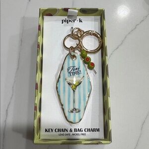 Piper K Martini Key Chain & Bag Charm